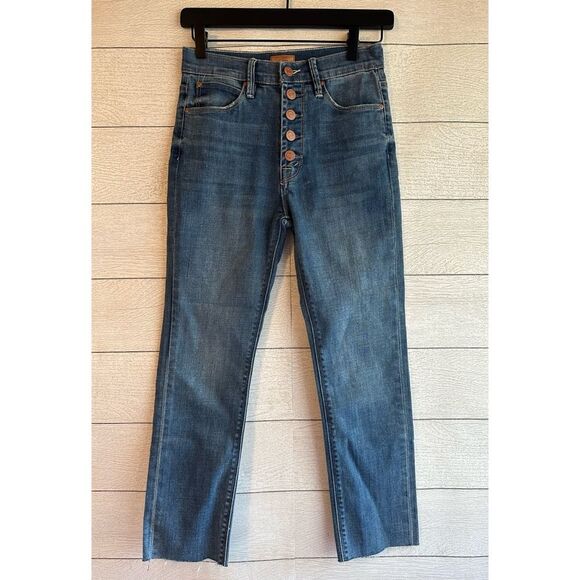 MOTHER The Insider Ankle Fray Button Fly Jeans Beyond the sky Size 26 - Picture 4 of 13